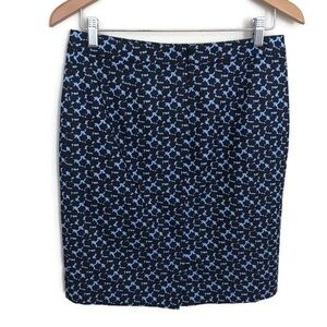 Halogen Nordstrom Blue Patterned Pencil Skirt 6